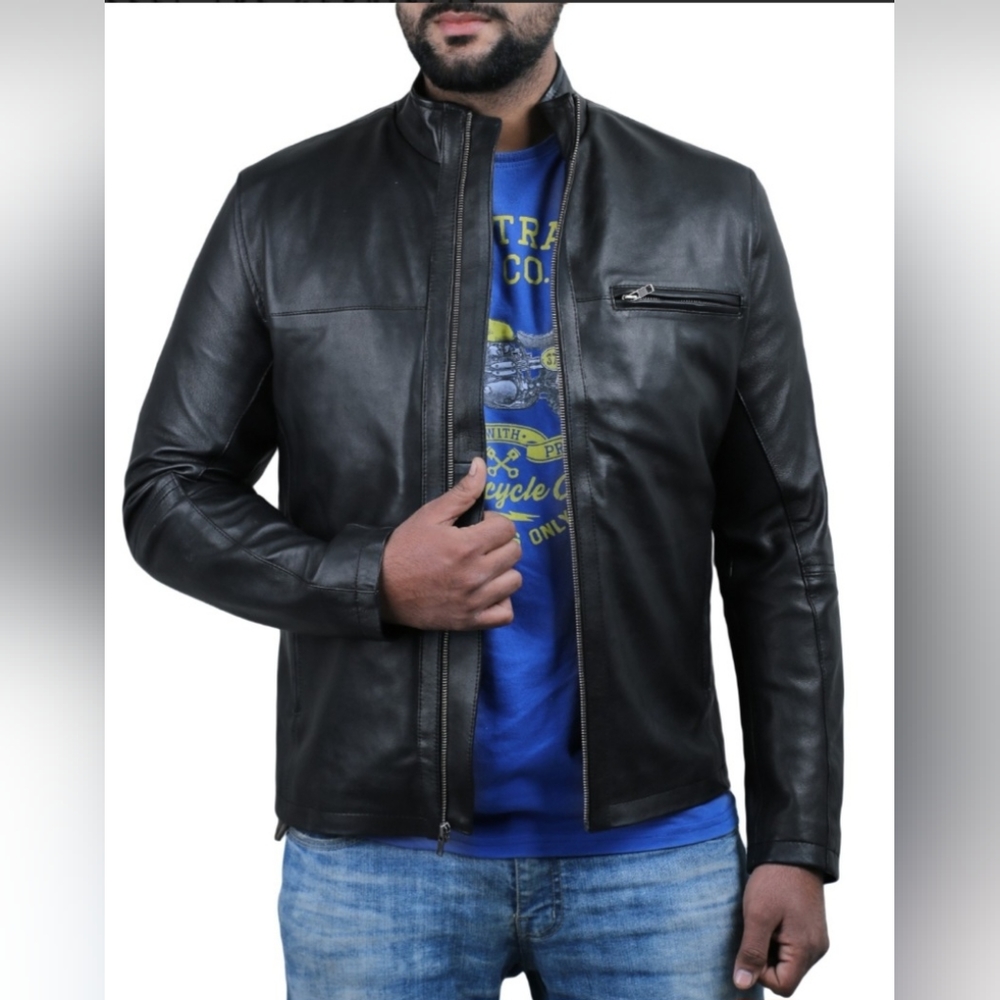 *NWT Laverapelle Men's Genuine Lambskin Classic Leather Jacket